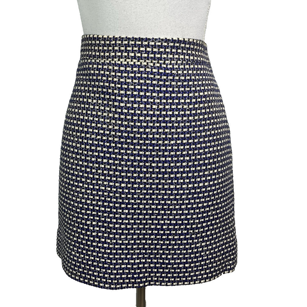 J. Crew Skirt size 10 Purple Gold Tweed Silk A Line Above Knee Career Preppy